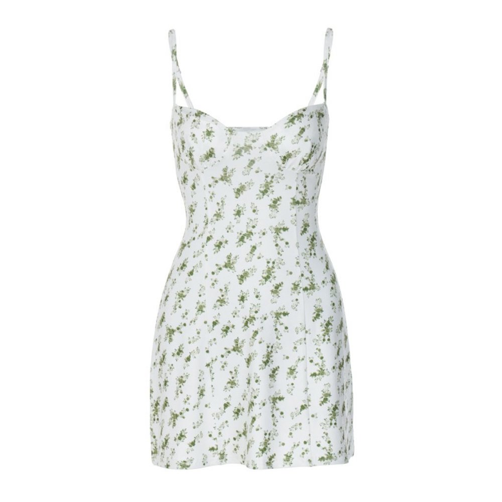 New sexy low cut small fresh floral dress